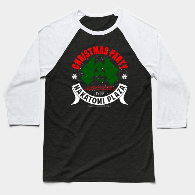 Nakatomi Plaza Christmas Party Baseball T-Shirt by Parody Designs